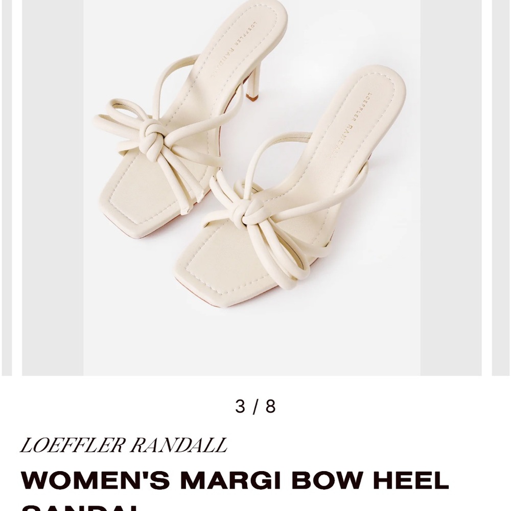 Loeffler Randall Cream Bow Heeled Sandals